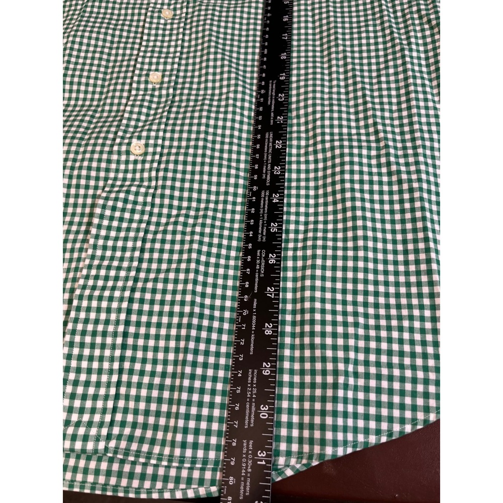 Ralph Lauren Mens XXL Classic Fit Green Gingham Short Sleeve Button Down Shirt - Picture 9 of 10
